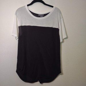 Vince Silk Blend White & Black Lightweight Top S